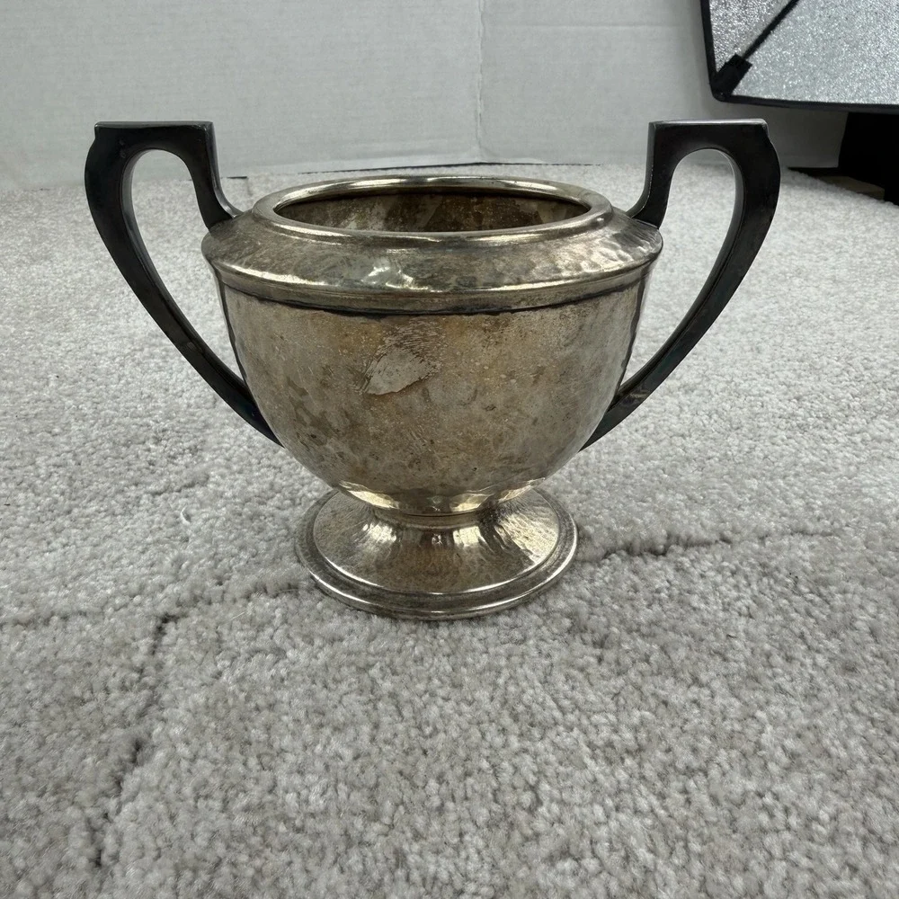 Vintage Apollo Sheffield BRS Nickel Silver Sugar‎ Bowl container